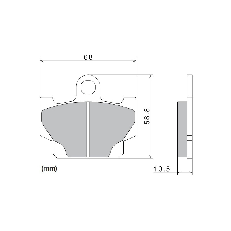 Brzdové destičky NISSIN semi-metalická směs 68x58.8x10.5 mm 2 ks