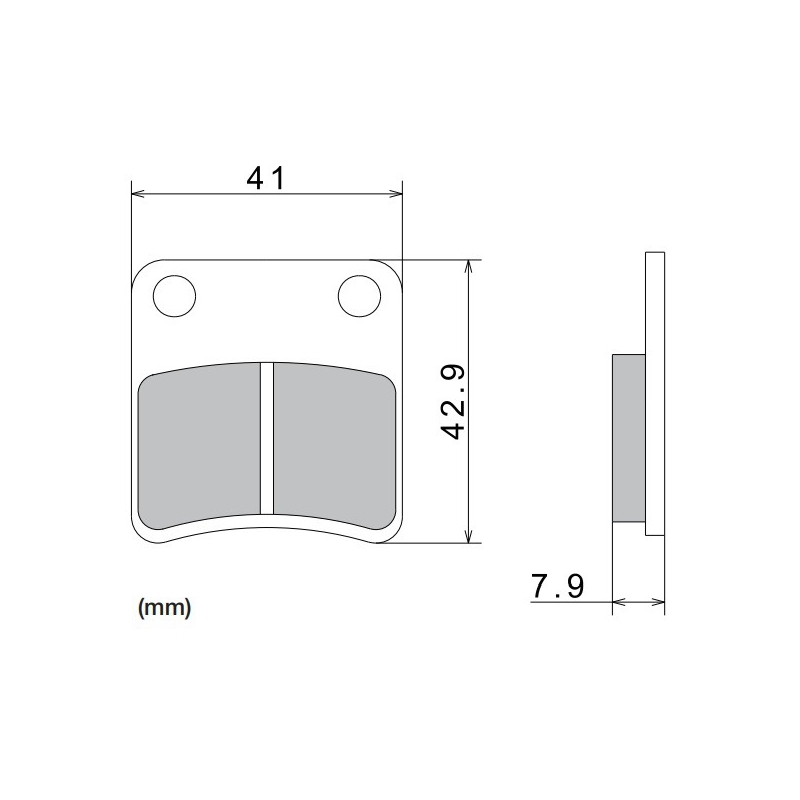 Brzdové destičky NISSIN semi-metalická směs 41x42.9x7.9 mm 2 ks