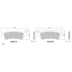 Brzdové destičky NISSIN semi-metalická směs 115x40.2x8.5 mm 2 ks