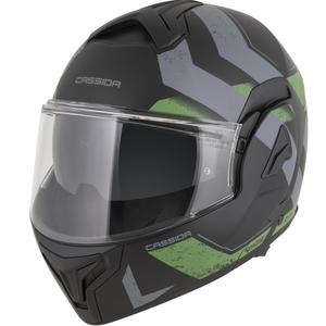 Překlápěcí helma na motorku Cassida MultiFlip Korp matná černo-zeleno-šedá