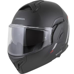 Překlápěcí helma na motorku Cassida MultiFlip Korp matná černo-červeno-šedá