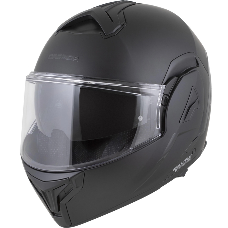 Překlápěcí helma na motorku Cassida MultiFlip Solid Blackout matná černo-černá