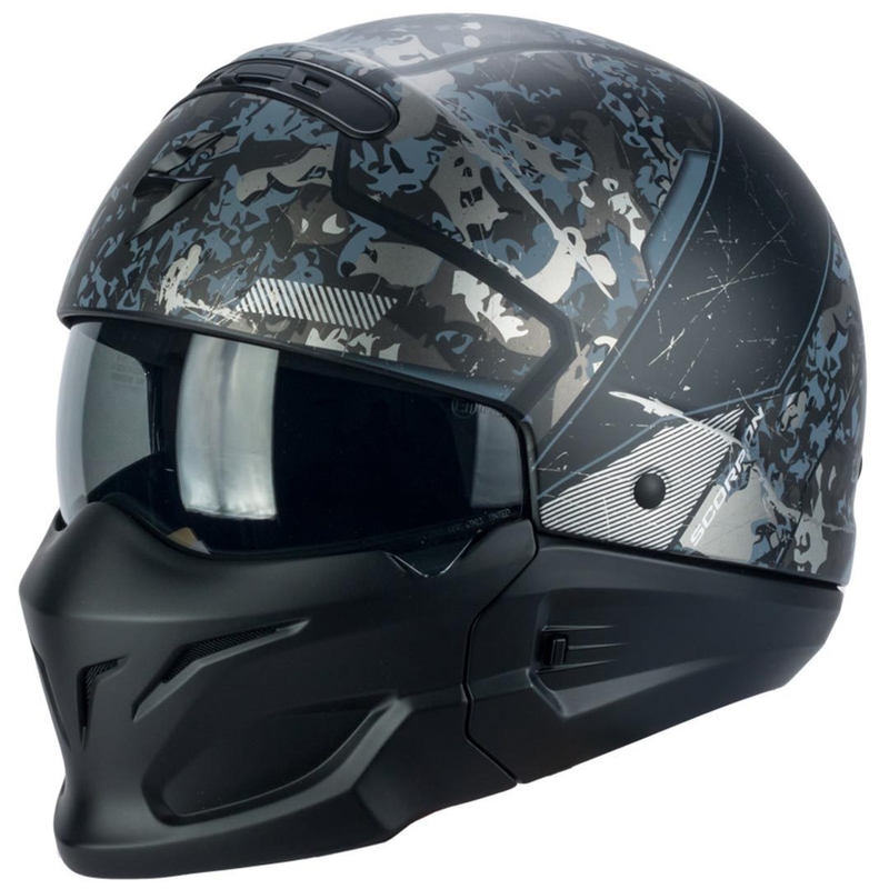 Moto přilba Scorpion EXO-Combat Opex černo-stříbrná výprodej