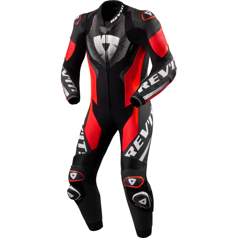 Kombinéza na motorku Revit One Piece Hyperspeed 3 černo-fluo červená