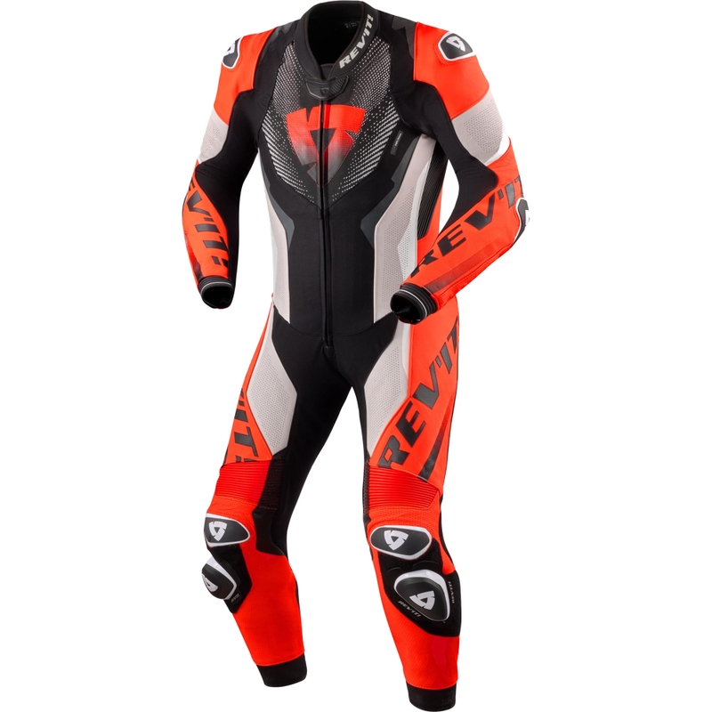 Kombinéza na motorku Revit One Piece Hyperspeed 3 světle šedo-fluo červená