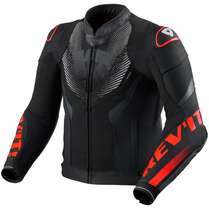 Kožená bunda na motorku Revit Hyperspeed 3 Air černo-fluo červená