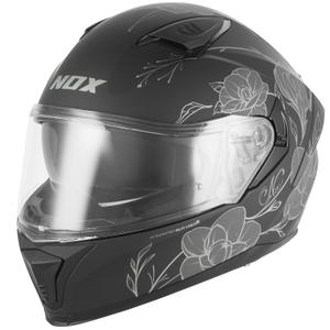 Integrální helma na motorku NOX N402 Spring matná černo-stříbrná