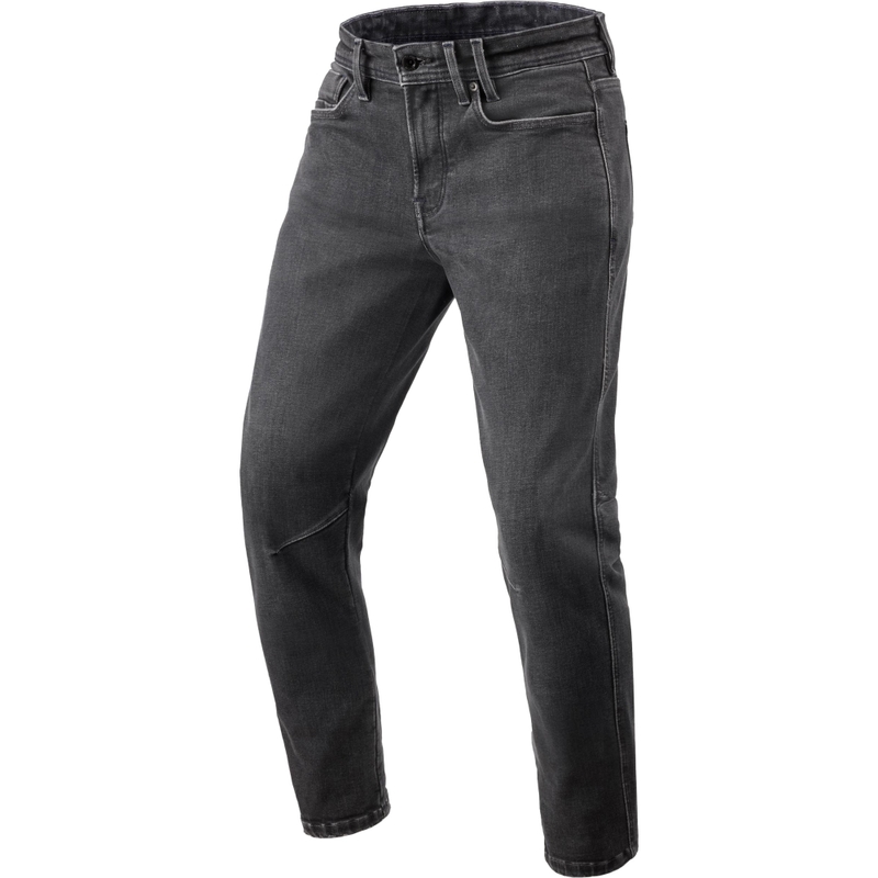 Extra zkrácené džíny na motorku Revit Detroit 3 Tapered tmavě černé