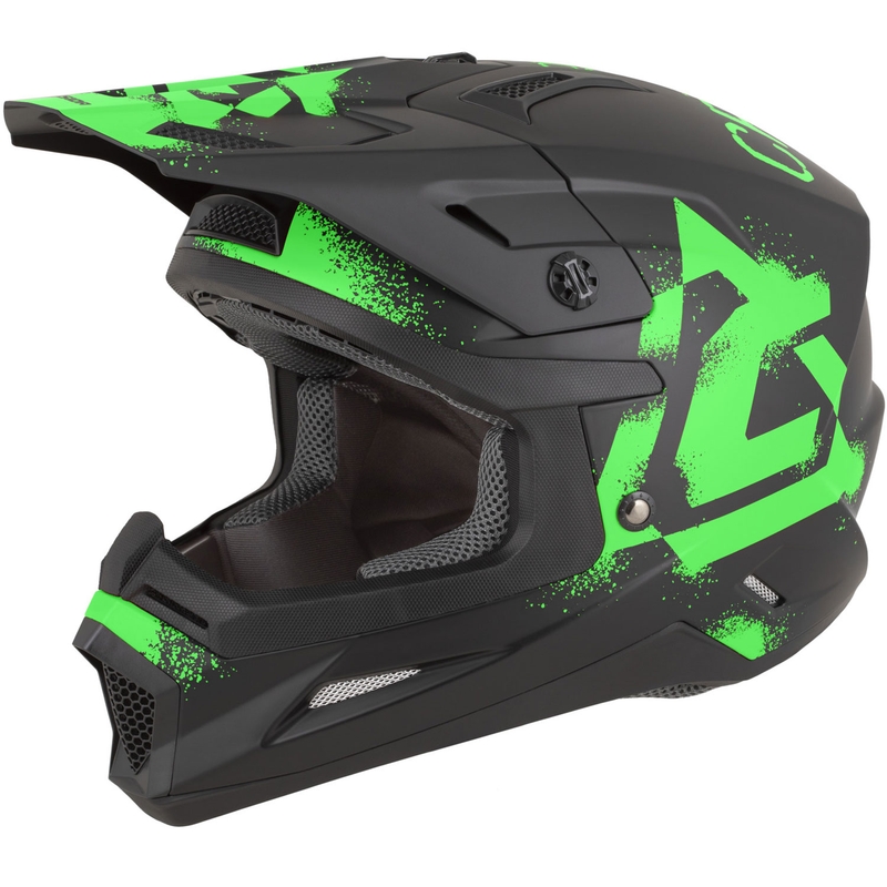 Motokrosová helma na motorku Cassida Cross Cup 2 Crew matná černo-fluo zelená