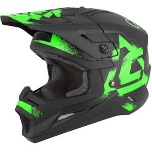 Dětská motokrosová helma na motorku Cassida Cross Cup 2 Crew Junior matná černo-fluo zelená