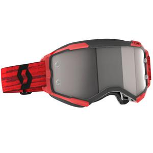 Motokrosové brýle SCOTT Fury CH tmavě červené se stříbrným zrcadlovým plexi