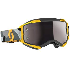 Motokrosové brýle SCOTT Fury CH camo šedo-žluté se stříbrným zrcadlovým plexi