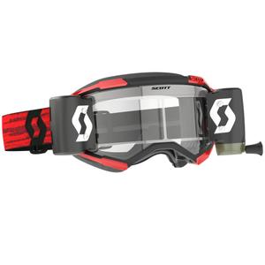 Motokrosové brýle SCOTT Fury WFS tmavě červené s čirým plexi
