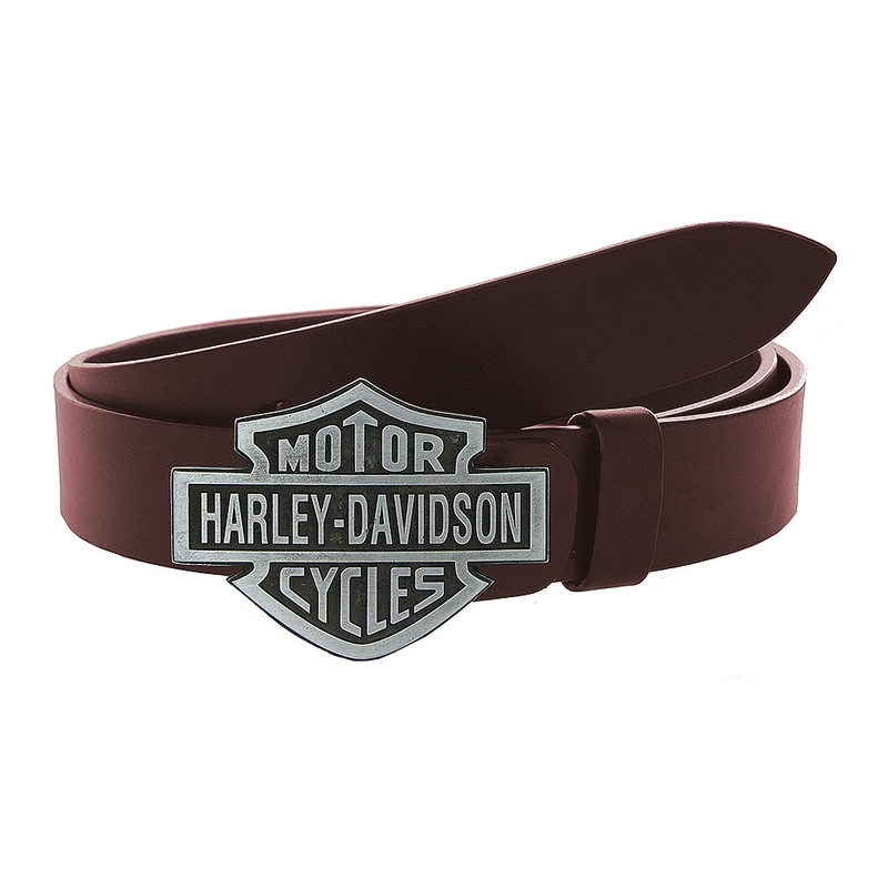 Kožený moto opasek se sponou Harley-Davidson hnědý