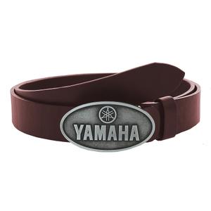 Kožený moto opasek se sponou Yamaha hnědý