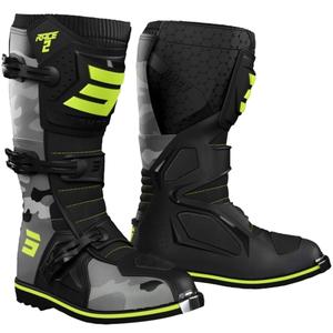 Dětské boty na motorku Shot Race 2 camo-fluo žluté