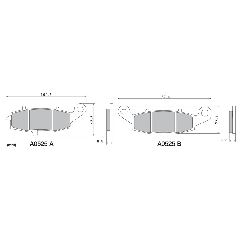 Brzdové destičky NISSIN semi-metalická směs M501-402 2 ks