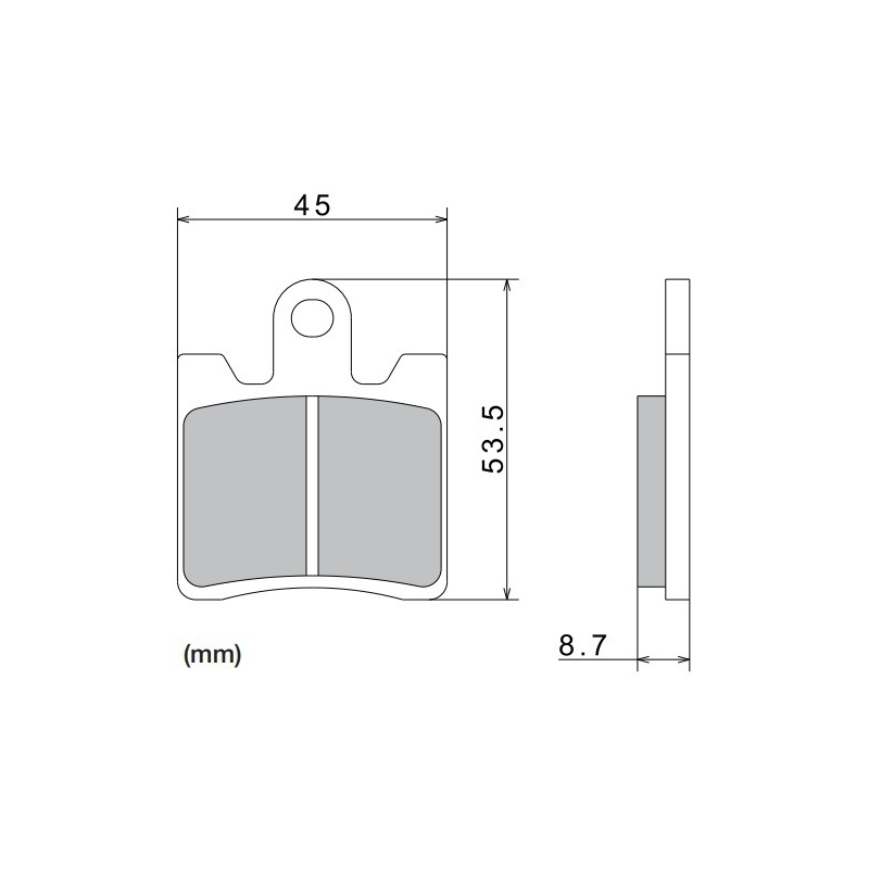 Brzdové destičky NISSIN semi-metalická směs 40x53.5x8.7 mm 2 ks