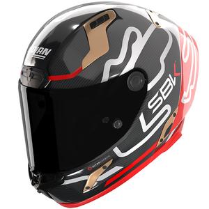 Integrální helma na motorku Nolan X-804 RS Ultra Carbon SBK lesklá černo-červeno-zlatá