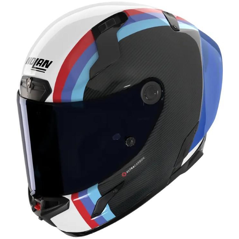 Integrální helma na motorku Nolan X-804 RS Ultra Carbon Gemini 365 lesklá šedo-bílo-modro-červená