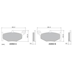 Brzdové destičky NISSIN semi-metalická směs 89.2x40.6x10 mm 2 ks