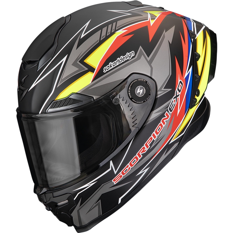 Integrální helma na motorku Scorpion EXO-RACE Air Move On FIM2 matná černo-červeno-žlutá