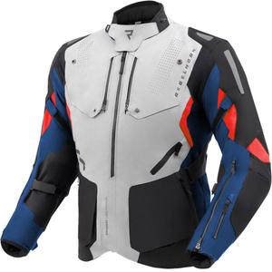 Bunda na motorku Rebelhorn Hiker IV světle šedo-modro-červená