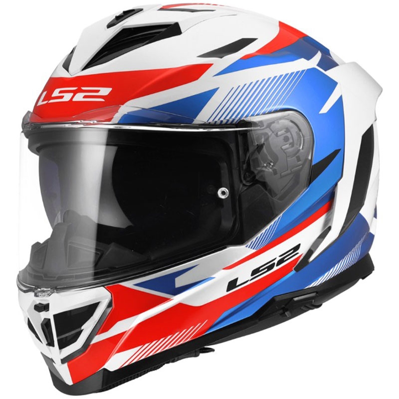 Integrální helma na motorku LS2 FF818 Storm III Komai lesklá bílo-modro-červená