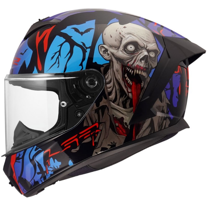 Integrální helma na motorku LS2 FF820 Rapid III Zombie II lesklá černo-červeno-modrá