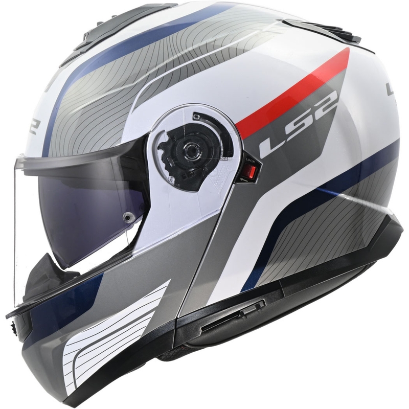Vyklápěcí přilba LS2 FF908 Strobe II Monza lesklá bílo-modro-červená