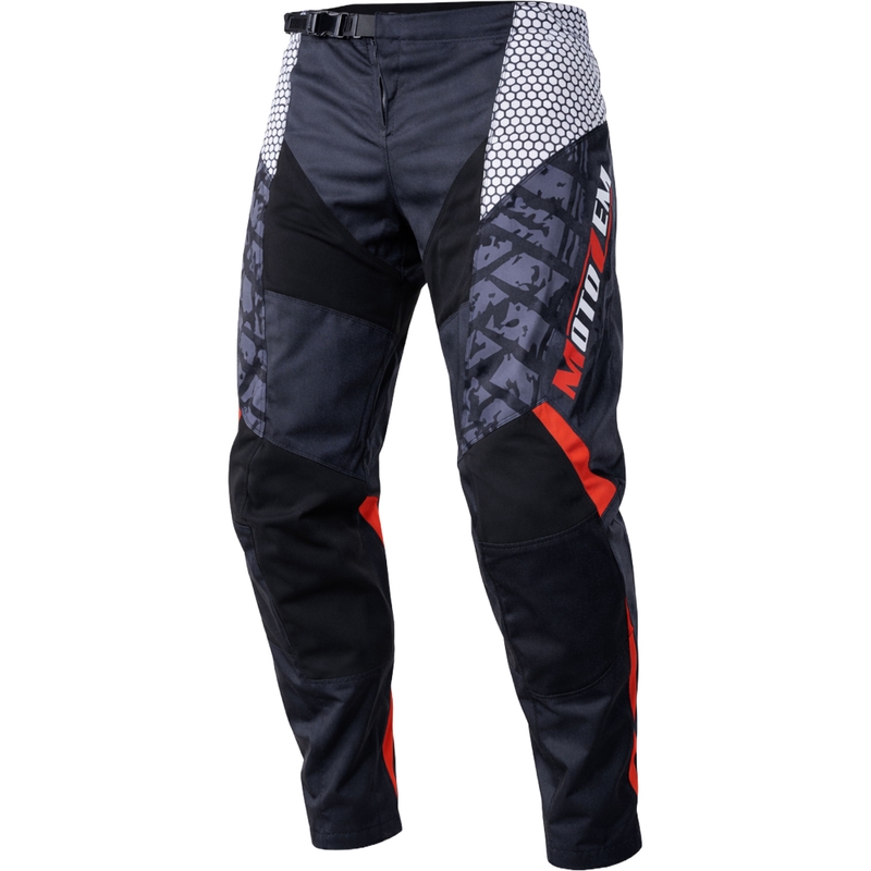 Motokrosové kalhoty MotoZem Ground MX černo-bílo-červené