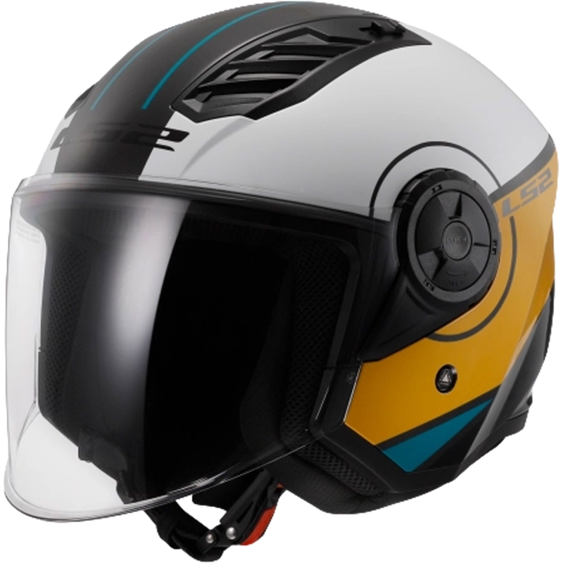 Otevřená helma na motorku LS2 OF616 Airflow II Cover lesklá bílo-hnědá