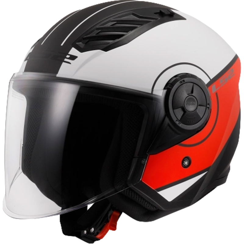 Otevřená helma na motorku LS2 OF616 Airflow II Cover matná bílo-červená