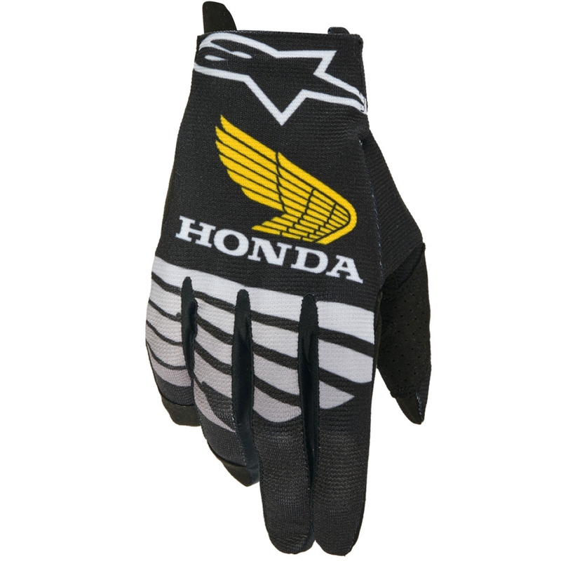 Motokrosové rukavice Alpinestars Radar Honda černo-šedo-žluté