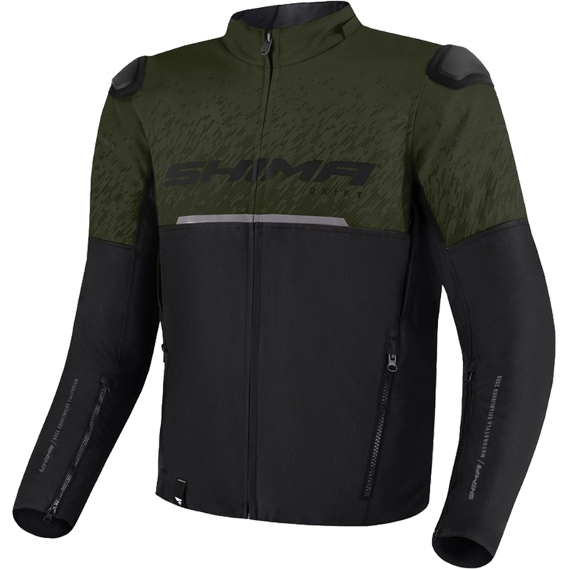 Bunda na motorku Shima Drift khaki-černá