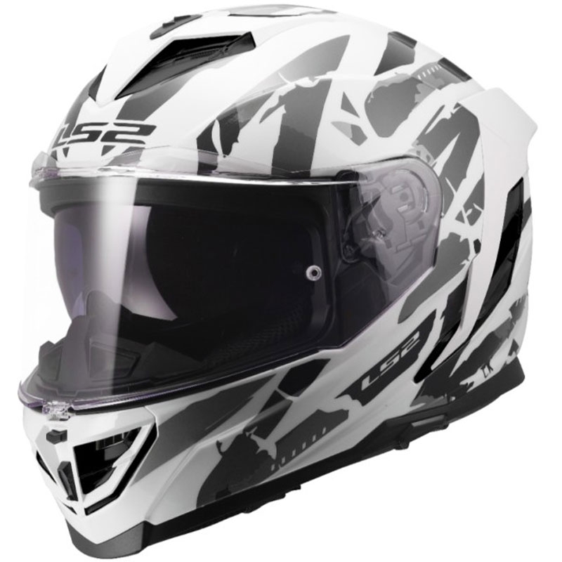 Integrální helma na motorku LS2 FF818 Storm III Kaos bílo-šedá
