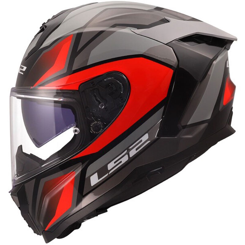 Integrální helma na motorku LS2 FF817 Challenger II Viper lesklá šedo-červená