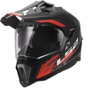 Enduro helma LS2 MX701 Explorer Hexa matná černo-červeno-šedá