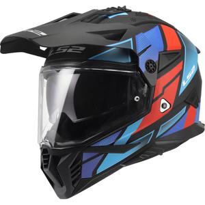 Enduro helma na motorku LS2 MX702 Pioneer II Block matná černo-červeno-modrá