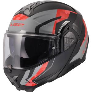 Překlápěcí helma na motorku LS2 FF910 Advant II Glide matná černo-šedo-červená