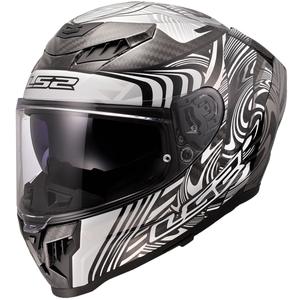 Integrální helma na motorku LS2 FF807 Dragon Carbon Enthum lesklá stříbrná