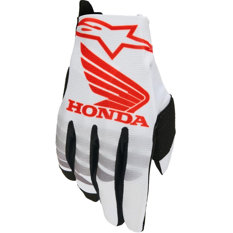 Motokrosové rukavice Alpinestars Radar Honda kolekce bílo-černo-červená