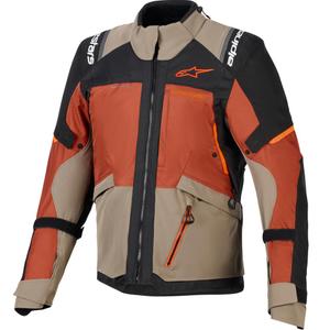 Bunda na motorku Alpinestars Andes V4 Drystar světle hnědo-tmavě oranžovo-černá