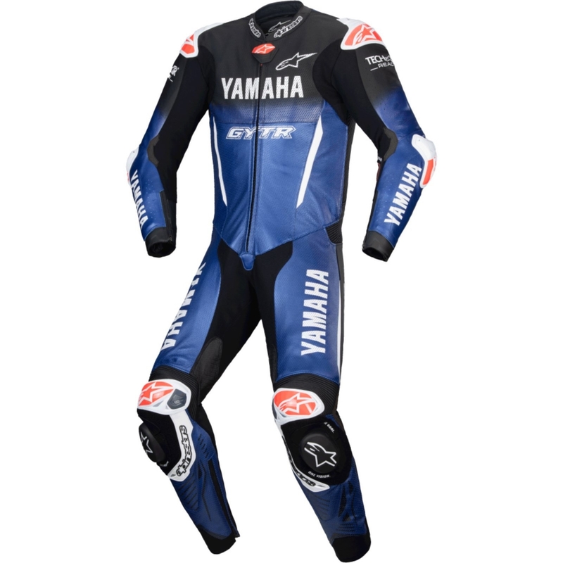 Jednodílná kožená kombinéza na motorku Alpinestars GP-R7 YAMAHA GYTR kolekce TECH-AIR kompatibilní modro-černo-bílo-červená