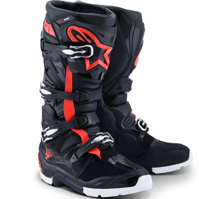 Boty na motorku Alpinestars TECH 7 Enduro Drystar černo-fluo červeno-bílé