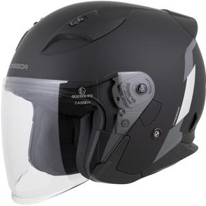 Otevřená helma na motorku Cassida Reflex 2.0 Safety matná černo-šedo-reflexní stříbrná