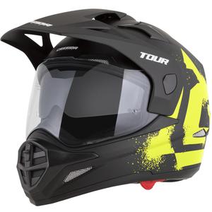 Enduro helma na motorku Cassida Tour 2.0 Crew matná černo-fluo žlutá