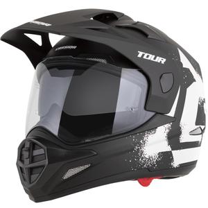 Enduro helma na motorku Cassida Tour 2.0 Crew matná černo-bílá