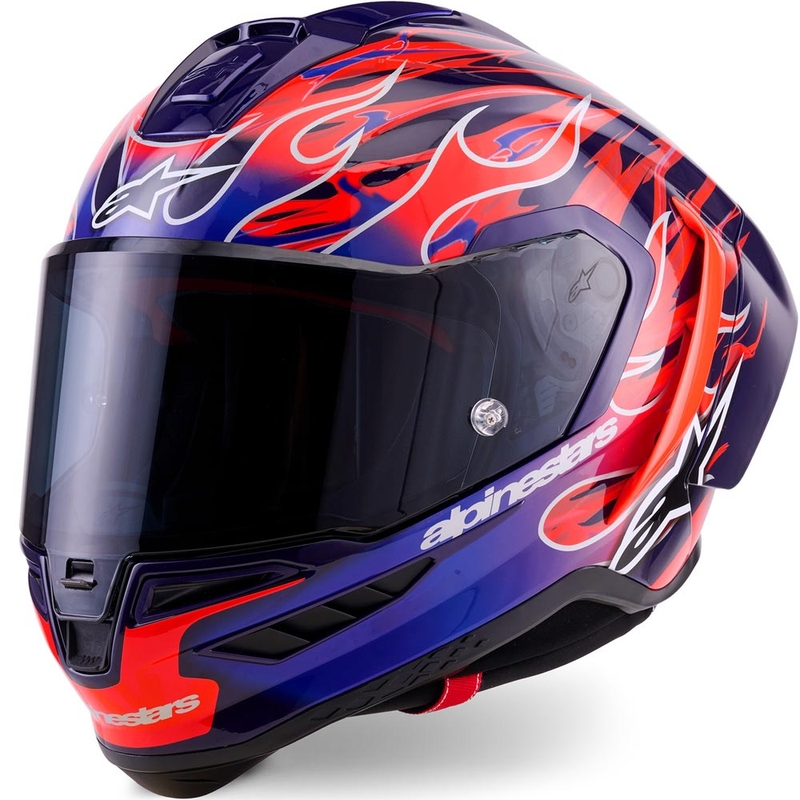 Integrální helma na motorku Alpinestars Supertech R-10 Flyte limitovaná edice Jorge Martin fialovo-červená