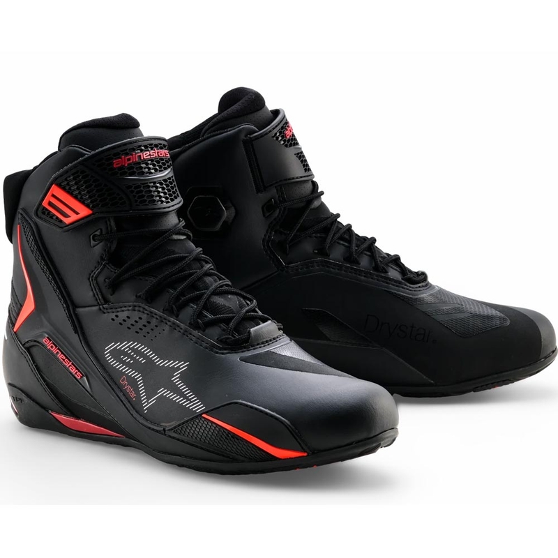 Boty na motorku Alpinestars Faster-4 Drystar černo-fluo červené